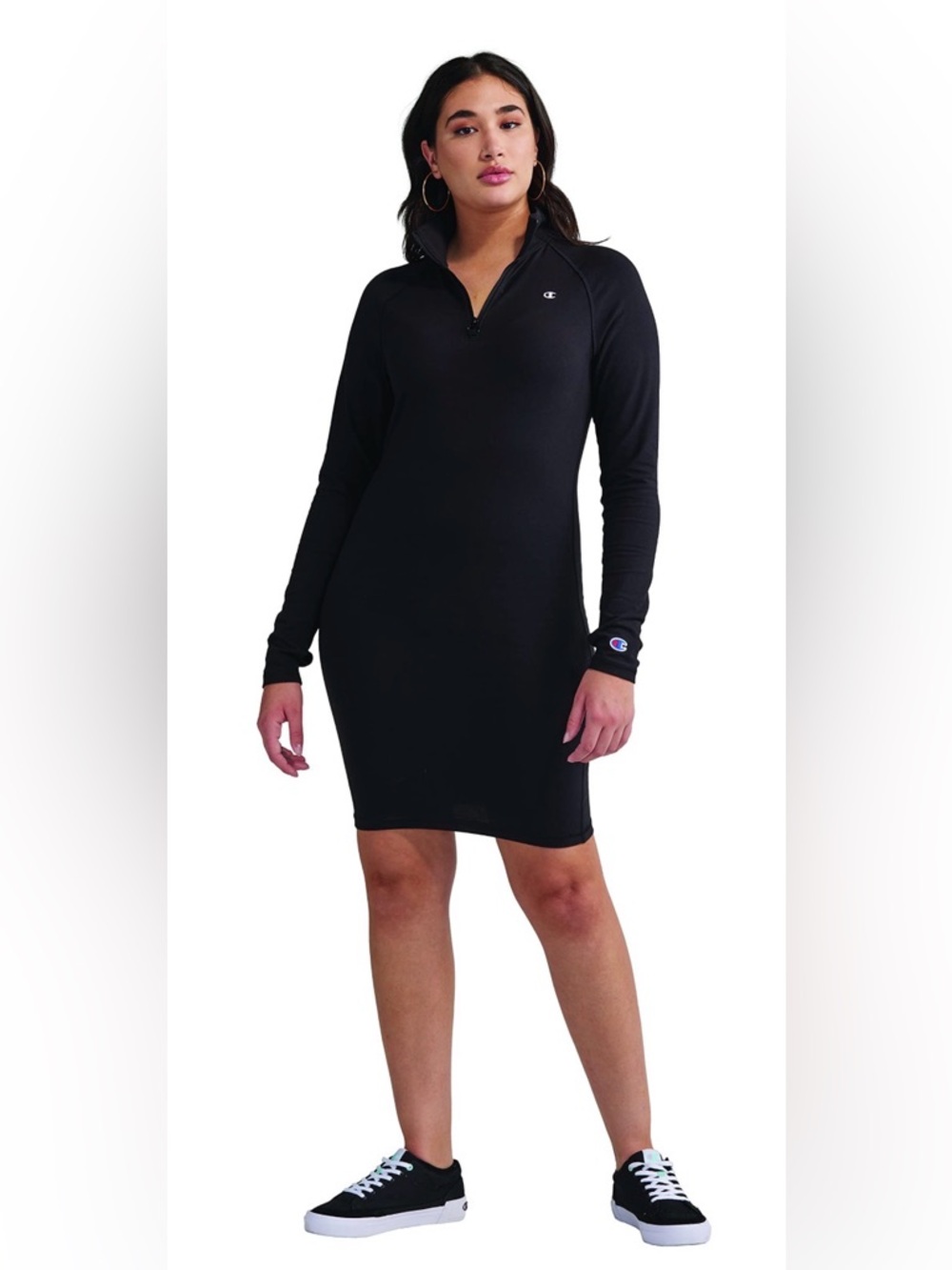 Champion Black Long-Sleeve Quarter-Zip Sport Dress